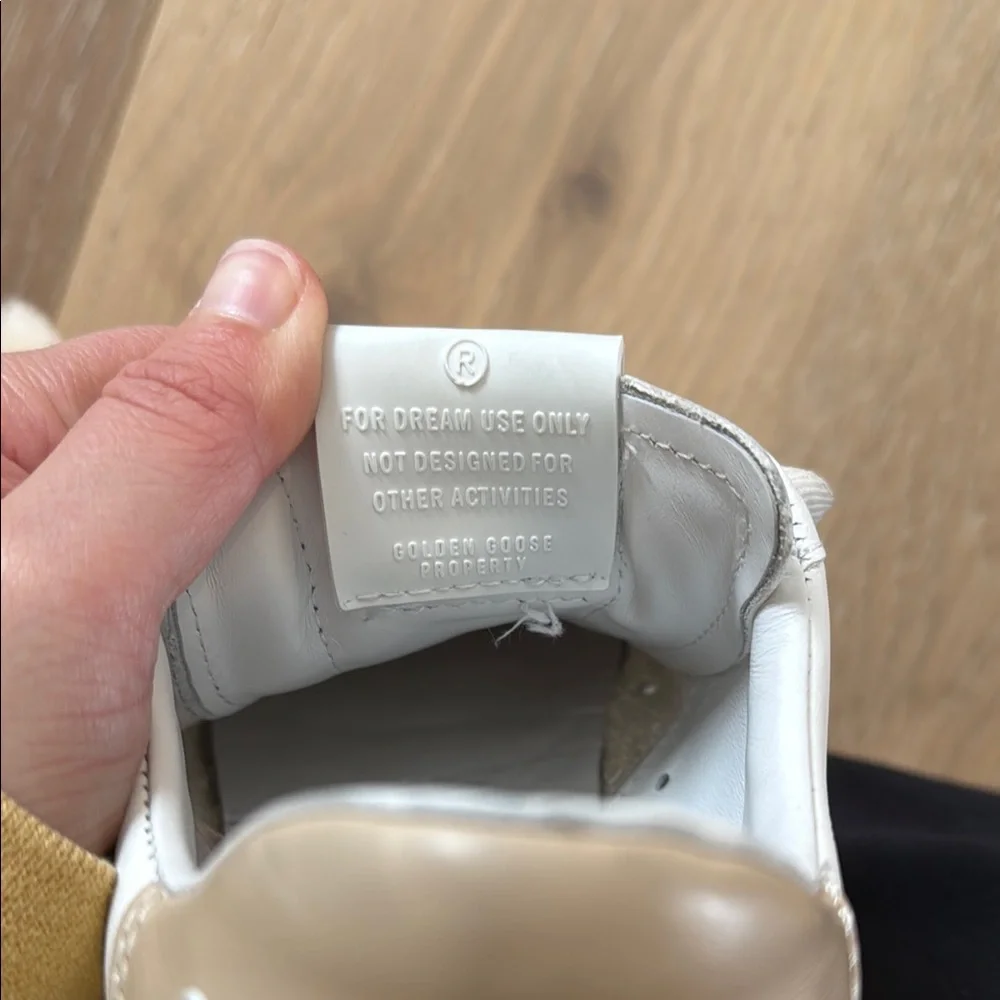 Golden Goose White and Tan Sneakers - Picture 3 of 5